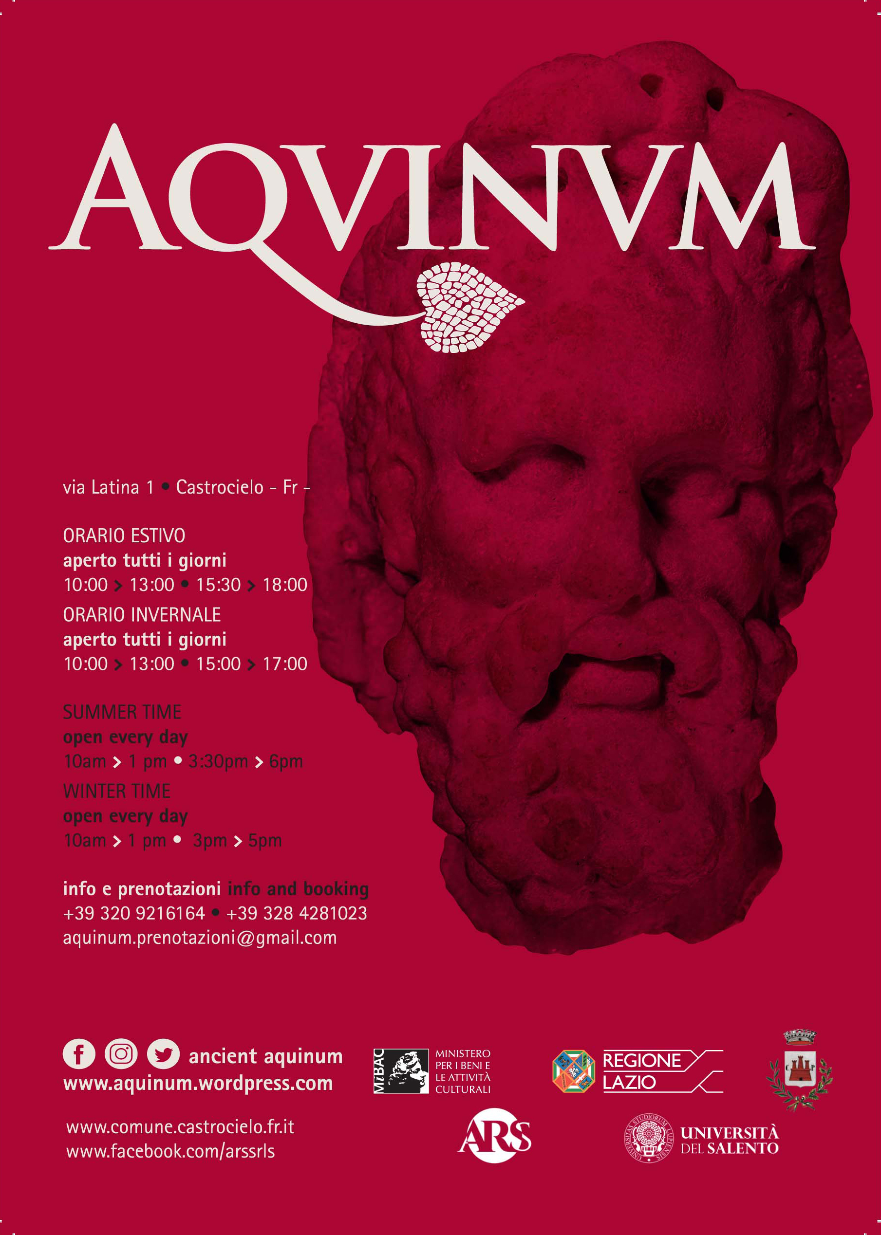 Area archeologica di Aquinum (FR) - 2018_presente

Gestione dei servizi di biglietteria, bookshop, eventi, visite guidate e laboratori didattici.